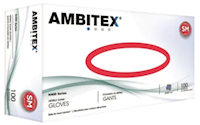 DISPOSABLE GLOVES, AMBITEX, 3 MIL, NITRILE, POWDER-FREE, BLUE, S, 100 GLOVES/CT MAIN